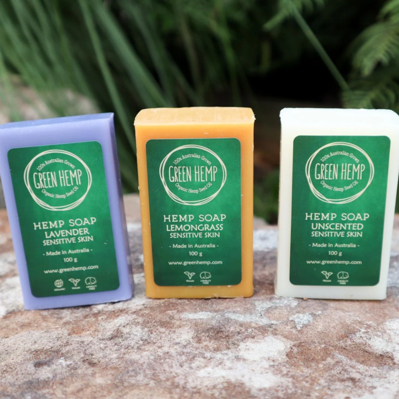 Green Hemp Soap 100 g|Unscented|Lemongrass|Lavender