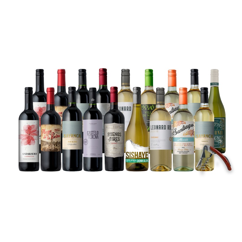 Until Next Time Wines Groupon Vineyard 18-Pack – Mixed + Corkscrew