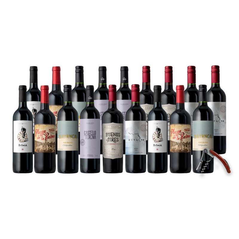 Until Next Time Wines Groupon Vineyard 18-Pack – Red + Corkscrew