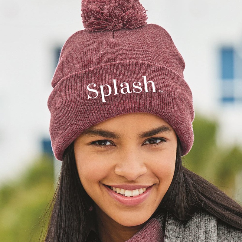 Splash Beanie – Heather Cardinal
