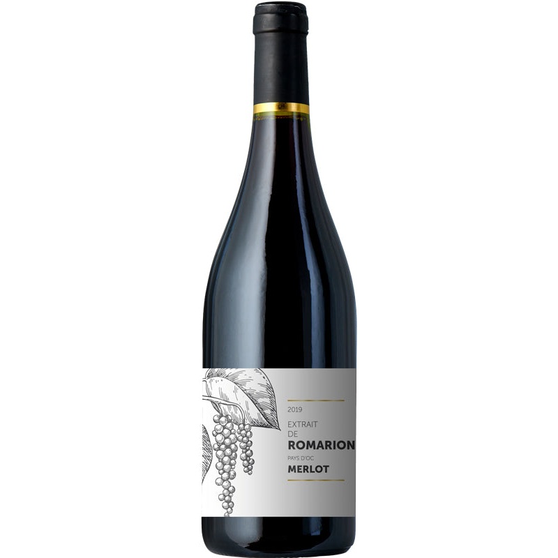 Extrait de Romarion Pays D’Oc Merlot 2019