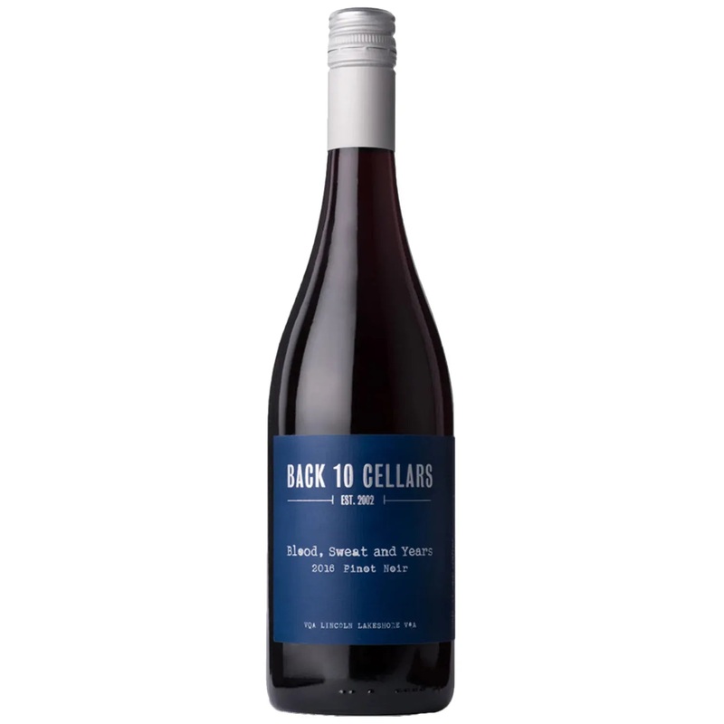 Blood Sweat & Years Pinot Noir 2023, Back 10 Cellars