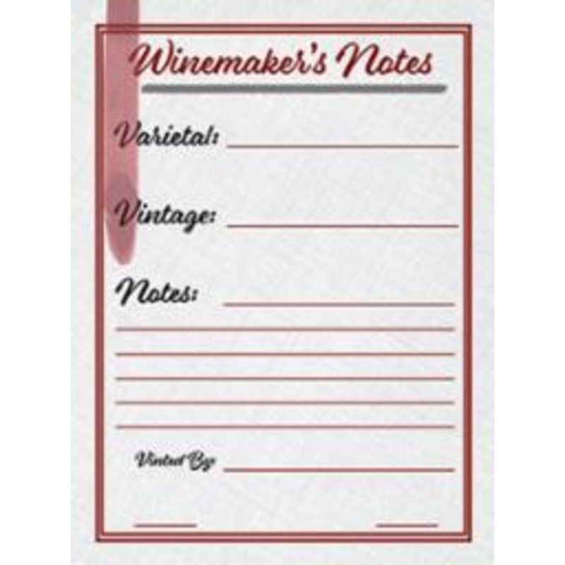Wine Maker’s Notes Wine Labels