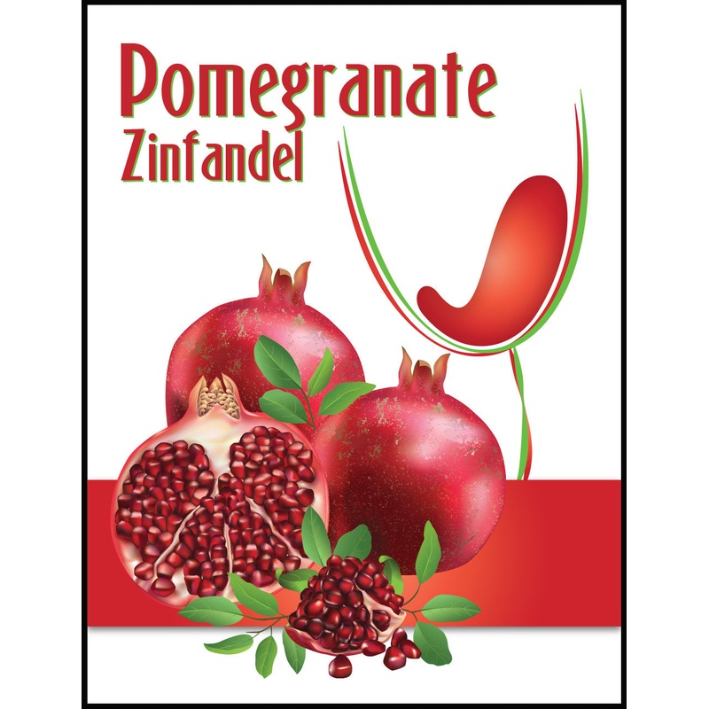 Pomegranate Zinfandel Wine Label