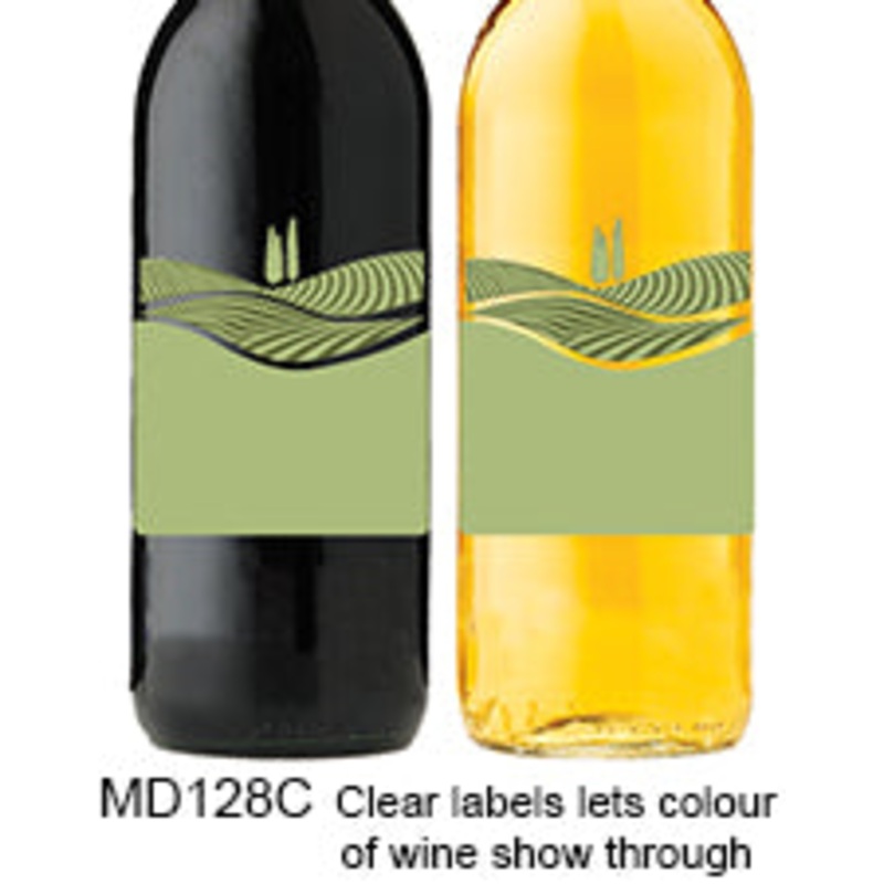 Rolling Hills Transparent 128 Custom Wine Labels Set of 30