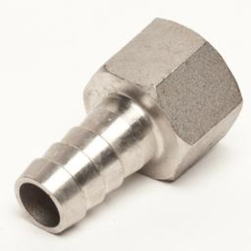 STAINLESS STEEL 1/2 BARBED HOSE FITTING – 1/2 FEMALE NPT