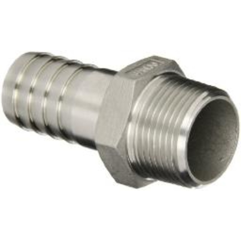 STAINLESS STEEL 1/2 BARBED HOSE FITTING – 1/2 MALE NPT