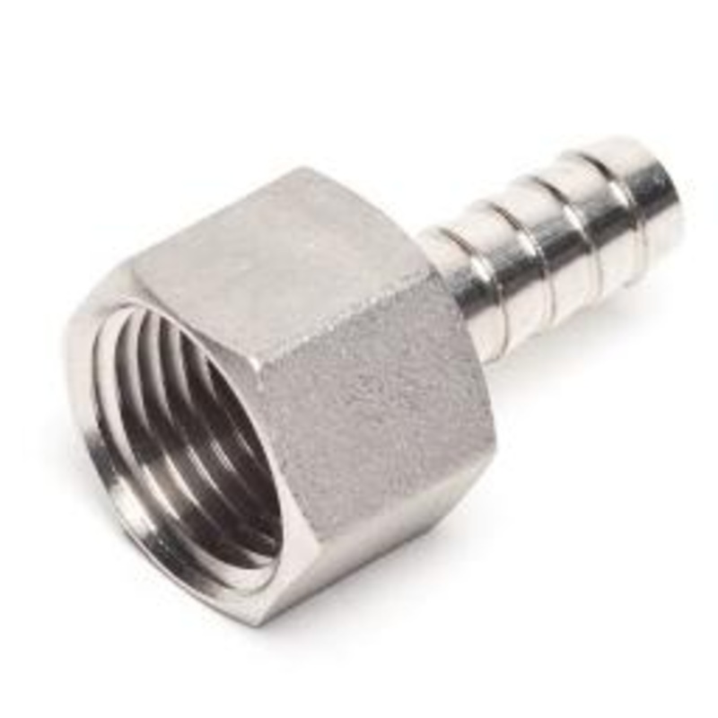 STAINLESS STEEL 3/8 BARBED HOSE FITTING – 1/2 FEMALE NPT