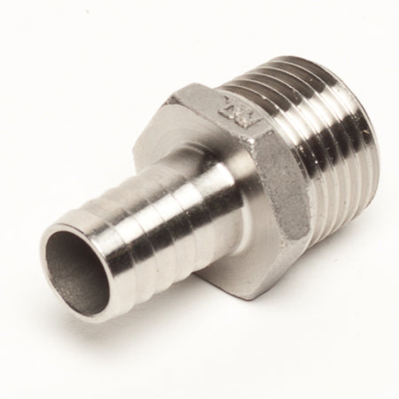 Stainless Steel 1/2 MPT X 1/2 Hose Barb