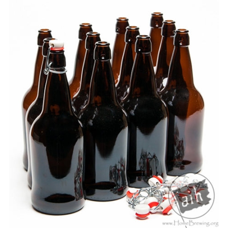 32 oz. E.Z. Cap Swing Top Beer Bottle – Amber (Case of 12)