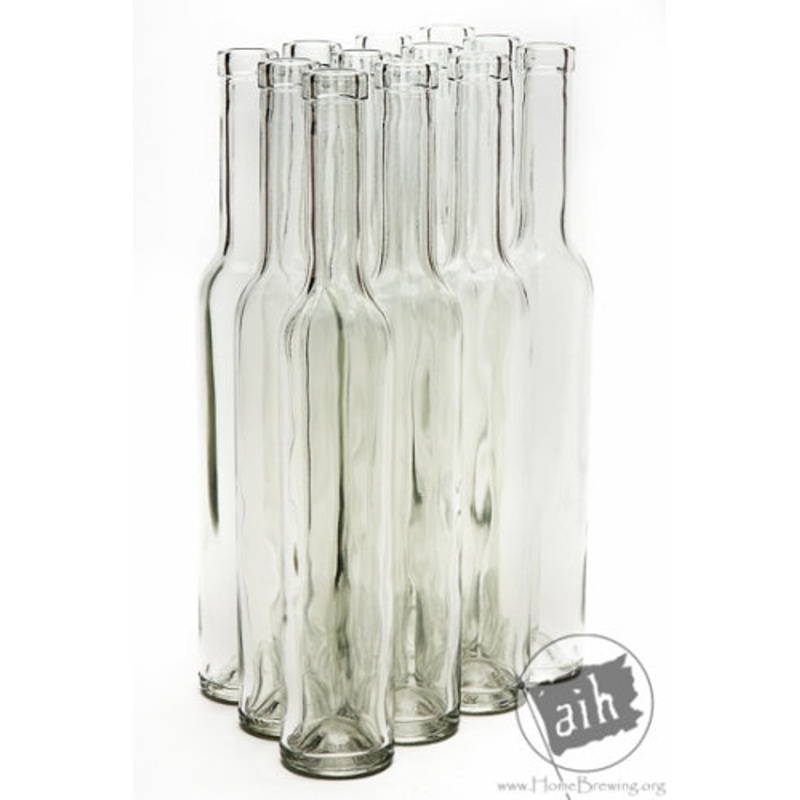 375 ML Clear Bellissima Wine Bottles Cork Finish (12/Case)