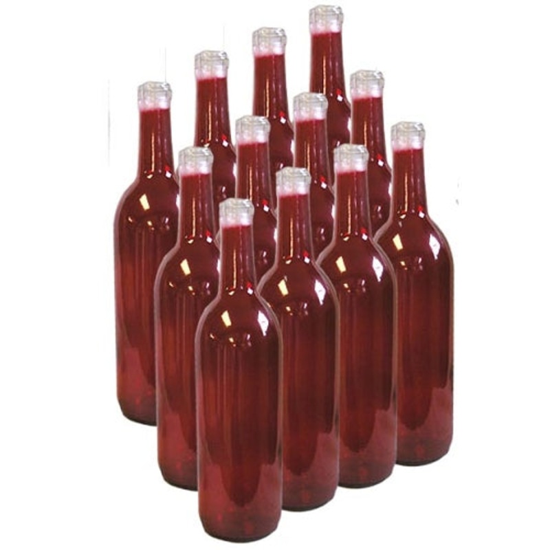 750 ml Bordeaux Red Wine Bottles Cork Finish (12/Case)