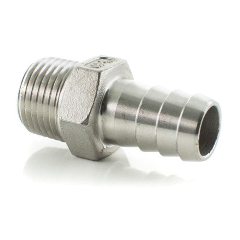 Stainless Steel 1/2 MPT X 5/8 Hose Barb