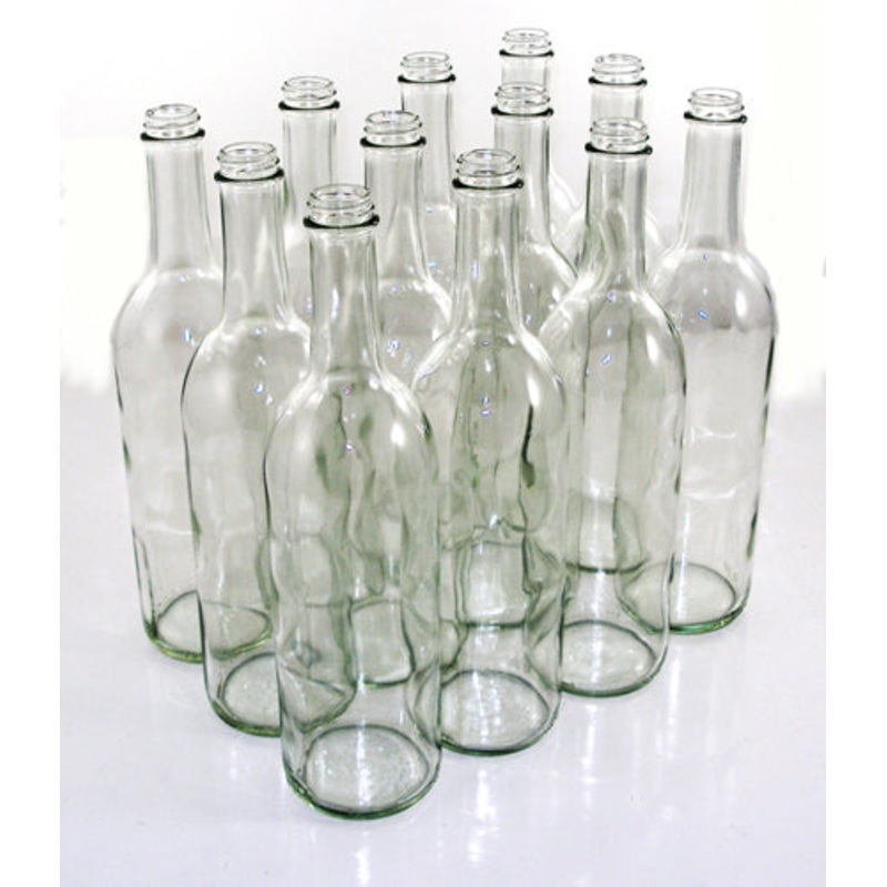 Wine Bottles 750 ml Screw Top Clear Bordeaux (Case of 12)