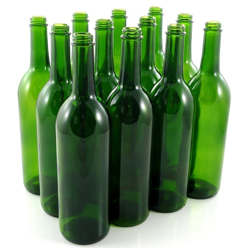 750 ML Green Screw Top Bordeaux Wine Bottles (12/Case)