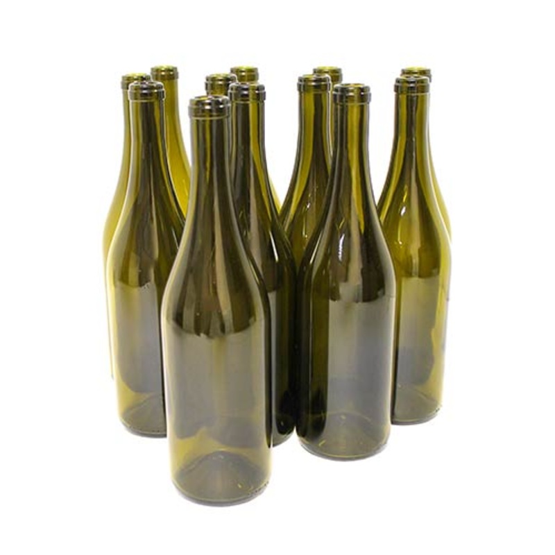 Antique Green Punted 750mL Burgundy Wine Bottles 12/Case
