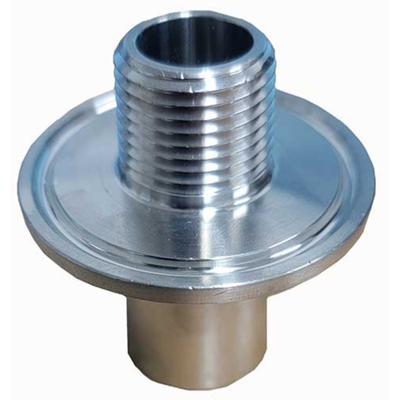 1.5 Tri-Clamp 1/2 Female NPT x 1/2 Male NPT Inside Ferrule