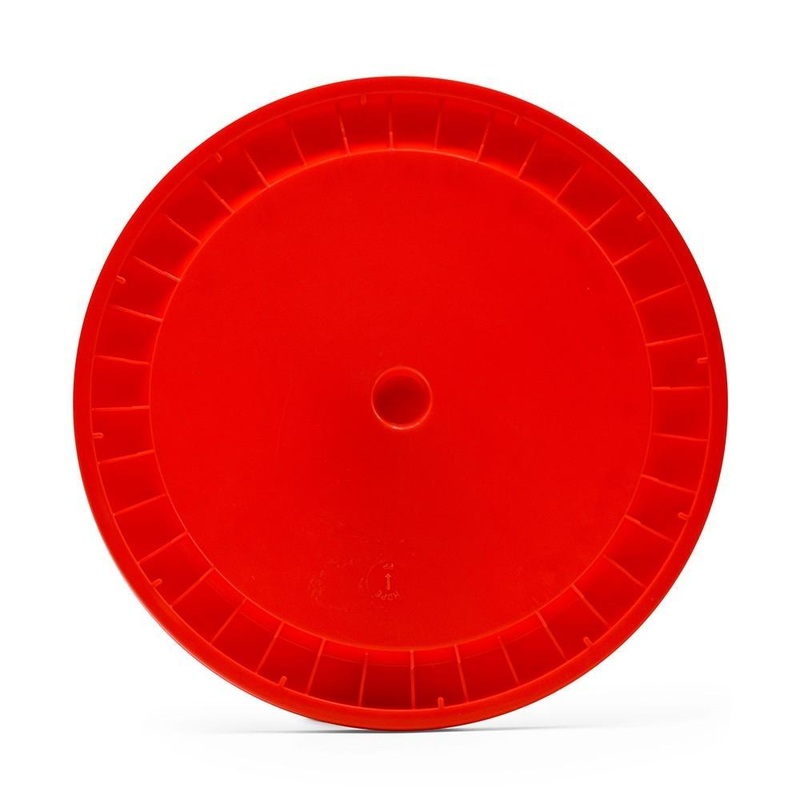 Undrilled Lid with Gasket for 6.5 Gallon Bucket – Red