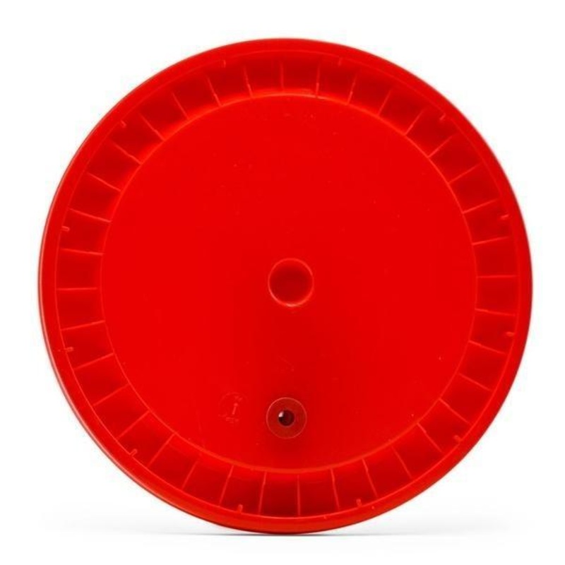 Grommeted Lid with Gasket for 6.5 Gallon Bucket  – Red