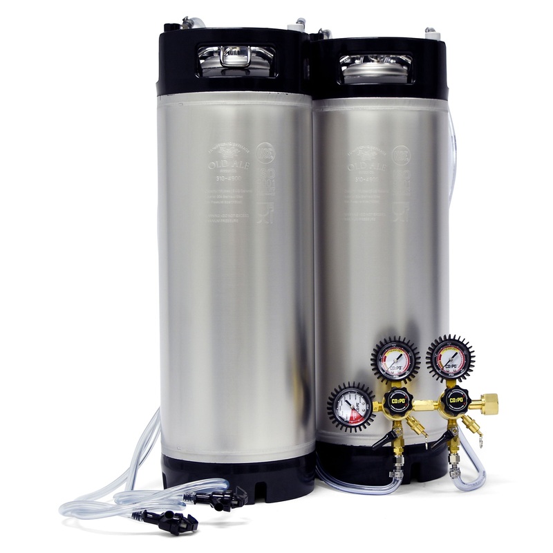 Home Brew Keg System w/ Two Cornelius (Corny) Ball Lock Kegs & Pressure Regulators