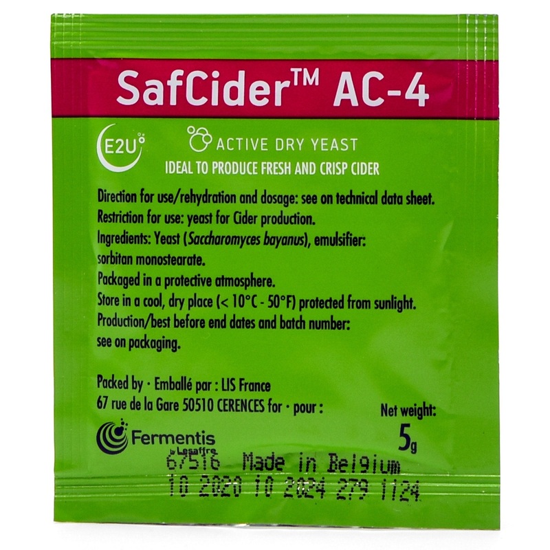 Fermentis SafCider AC-4 Dry Cider Yeast (5g) – Crisp Ciders