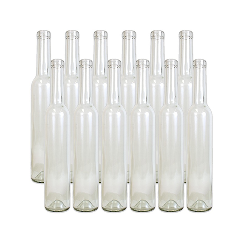 **PICK UP ONLY**     375mL CLEAR BELLISSIMA BOTTLES CORK FINISH 12/CASE OR EACH