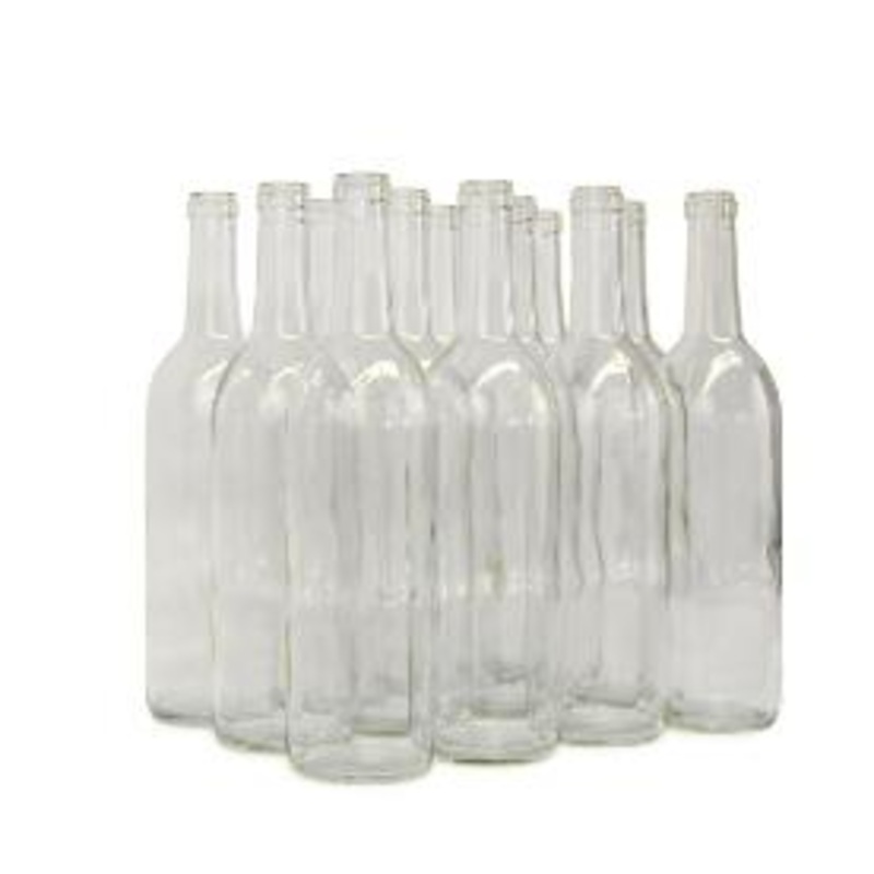 **PICK UP ONLY**  750mL CLEAR BORDEAUX FLAT BOTTOM BOTTLES 12/CASE OR EACH
