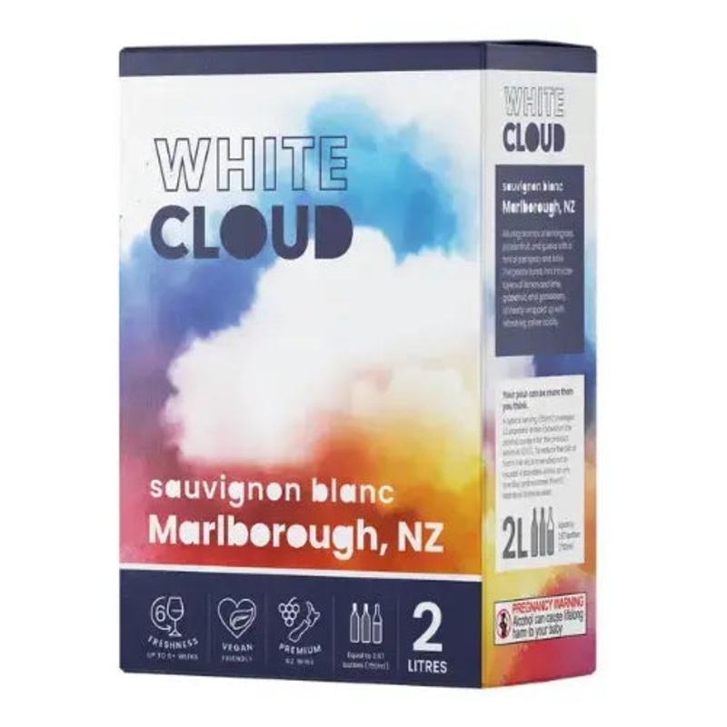 White Cloud Marlborough NZ Sauvignon Blanc 2Ltr Cask (6 pack)