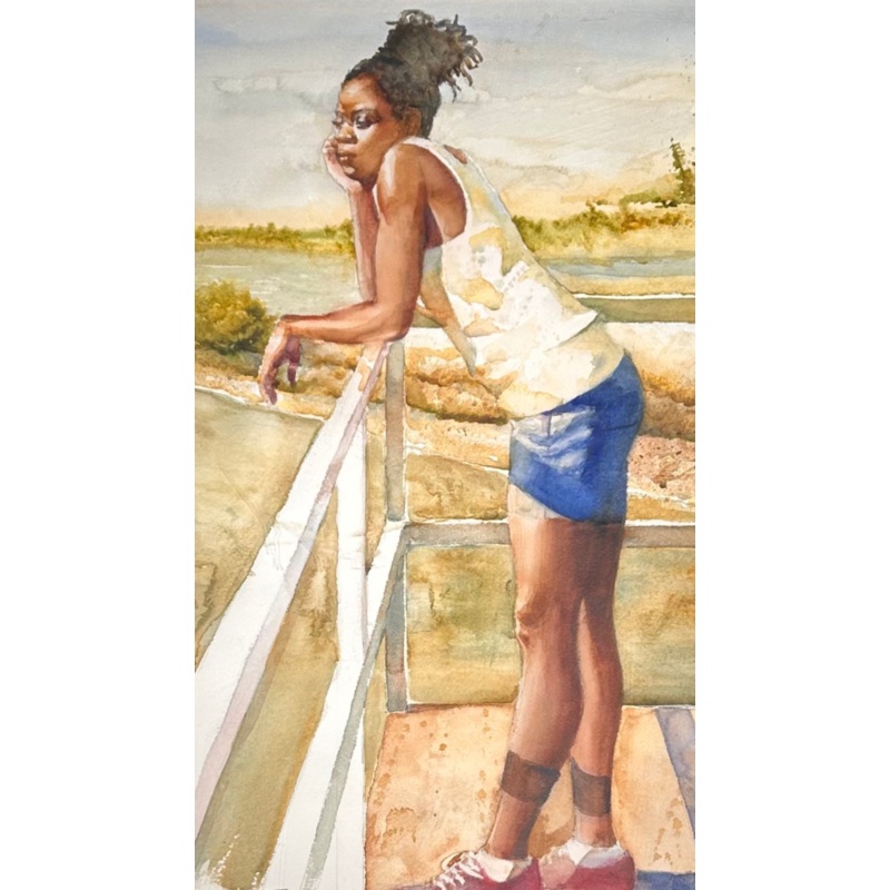 Taylor, James, (Untitled: Woman On Rail)