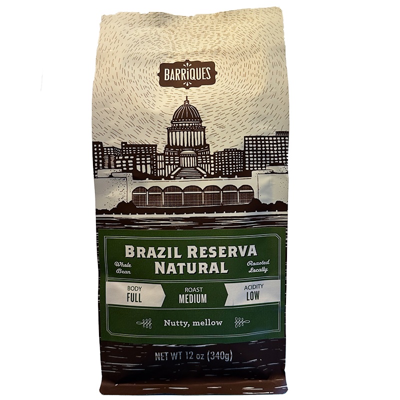Brazil Reserva Natural|Whole Bean|French Press/Coarse|Drip|Espresso/Fine|12oz Bag|5lb Bag