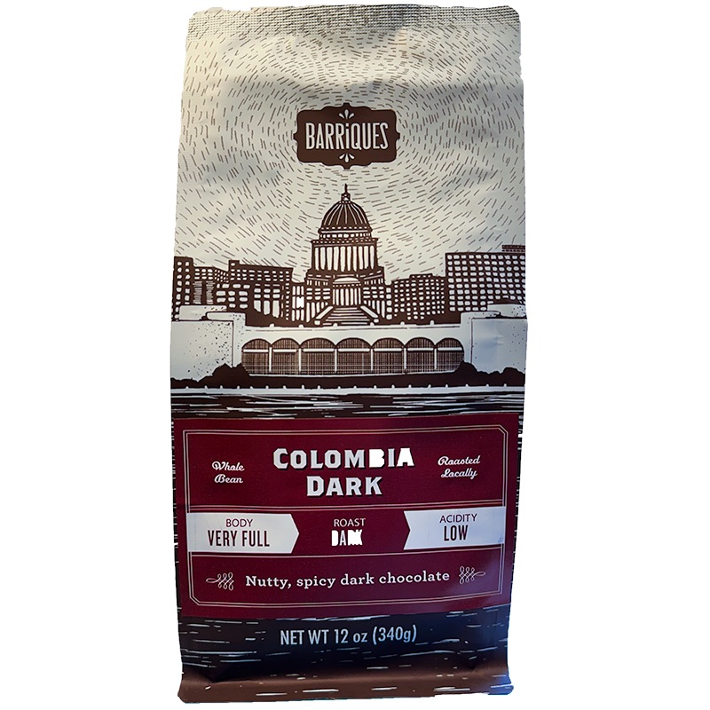 Colombia Dark|Whole Bean|French Press/Coarse|Drip|Espresso/Fine|12oz Bag|5lb Bag