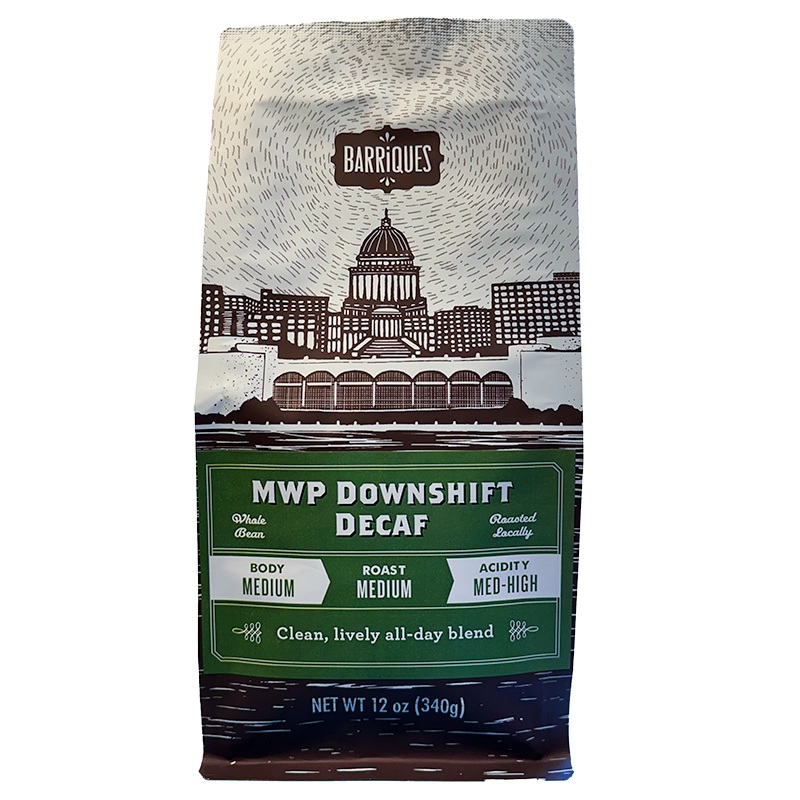 Downshift Water Process Decaf|Whole Bean|French Press/Coarse|Drip|Espresso/Fine|12oz Bag|5lb Bag