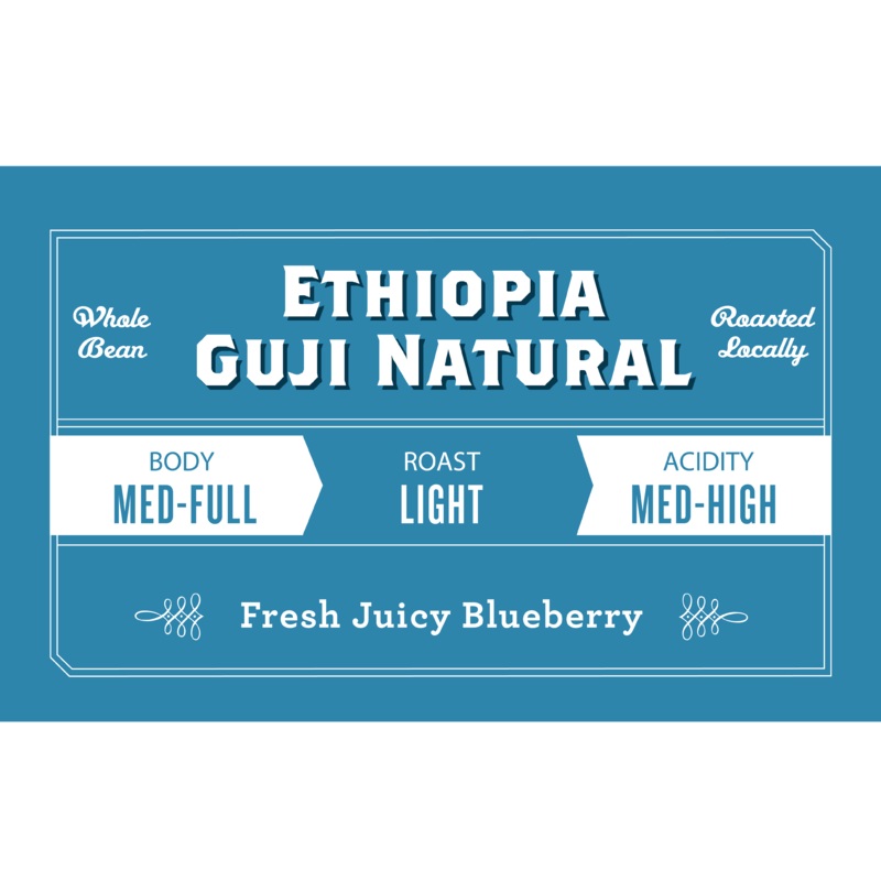 Ethiopia Guji Natural|Whole Bean|French Press/Coarse|Drip|Espresso/Fine|12oz Bag|5lb Bag