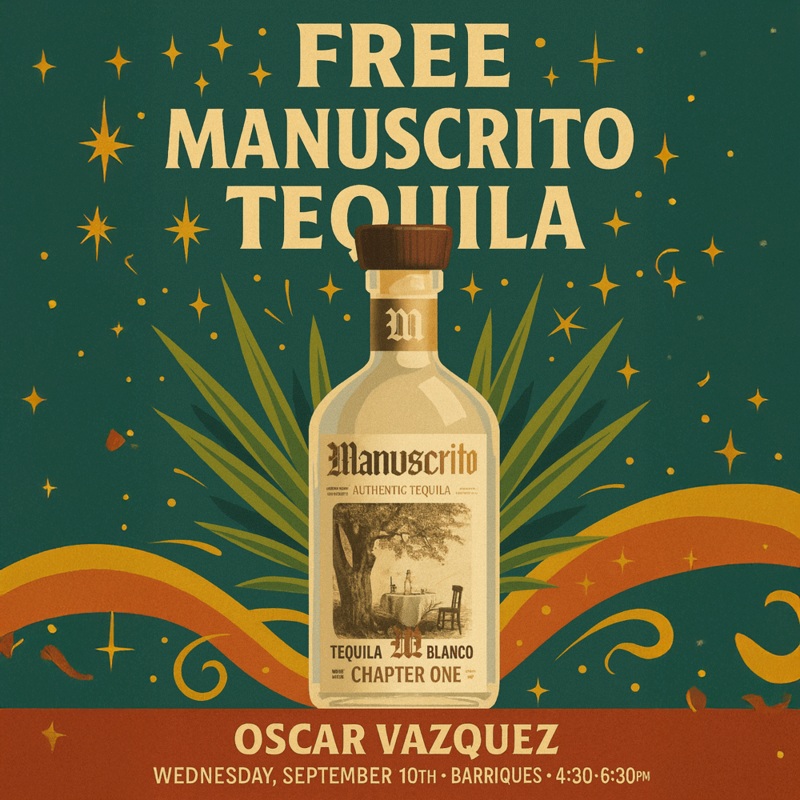FREE Manuscrito Tequila Tasting –  9/10/25