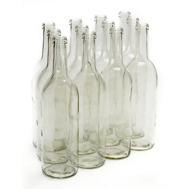 Wine Bottles 750 ml Clear Bordeaux (Case of 12)