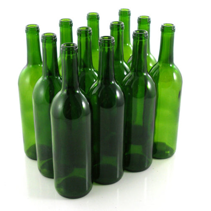Wine Bottles 750 ml Green Bordeaux (Case of 12)