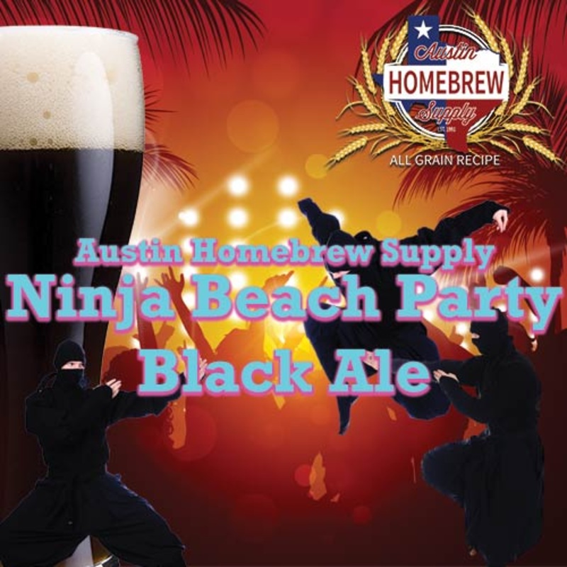AHS Ninja Beach Party Black Ale (23) – ALL GRAIN Homebrew Ingredient Kit