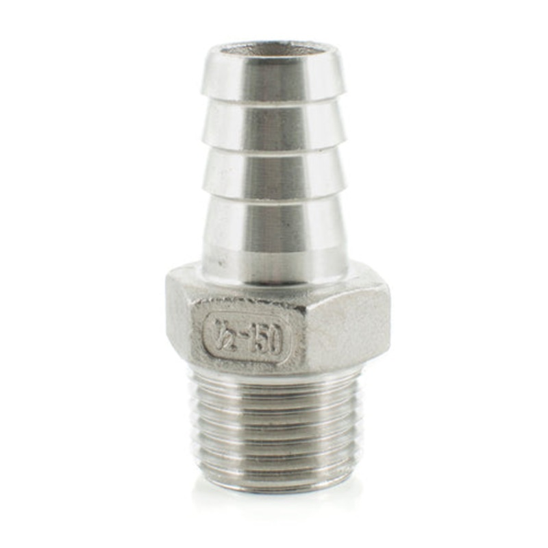 Stainless Steel Nipple (1/2 MPT to 5/8 Barbed)