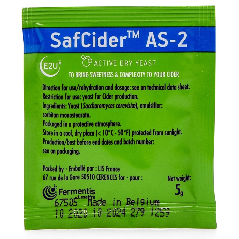 Fermentis SafCider AS-2 Cider Yeast (5g) – Sweet Ciders