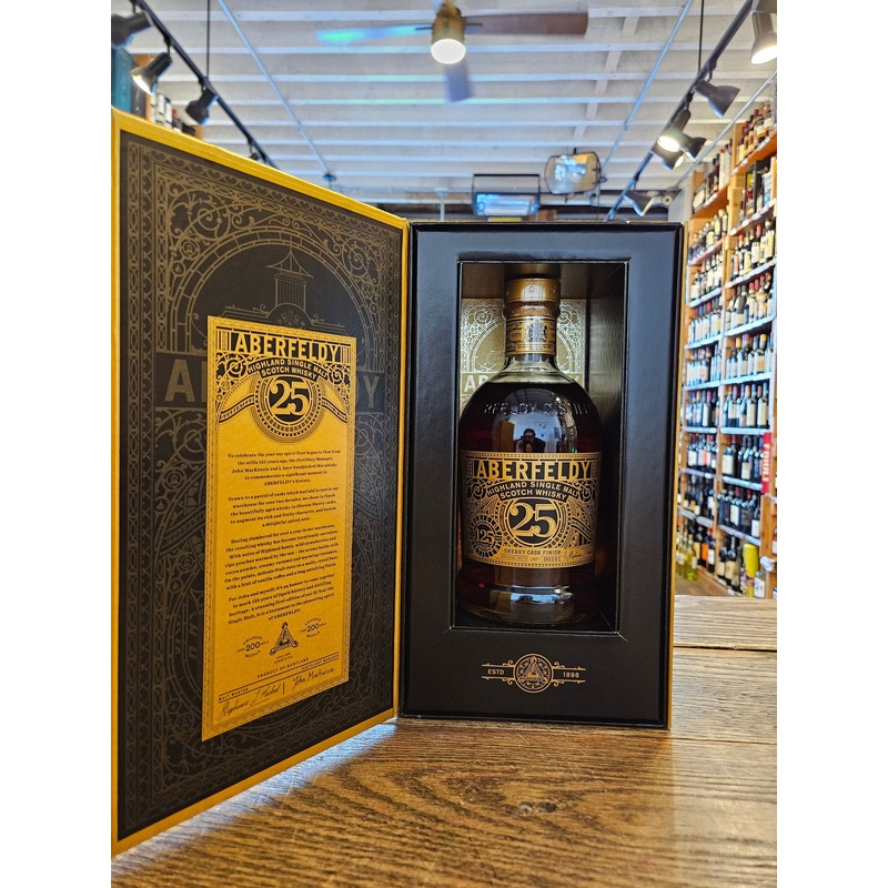 Aberfeldy Highland Single Malt Scotch Whisky 25yr Sherry Cask Finish 750mL